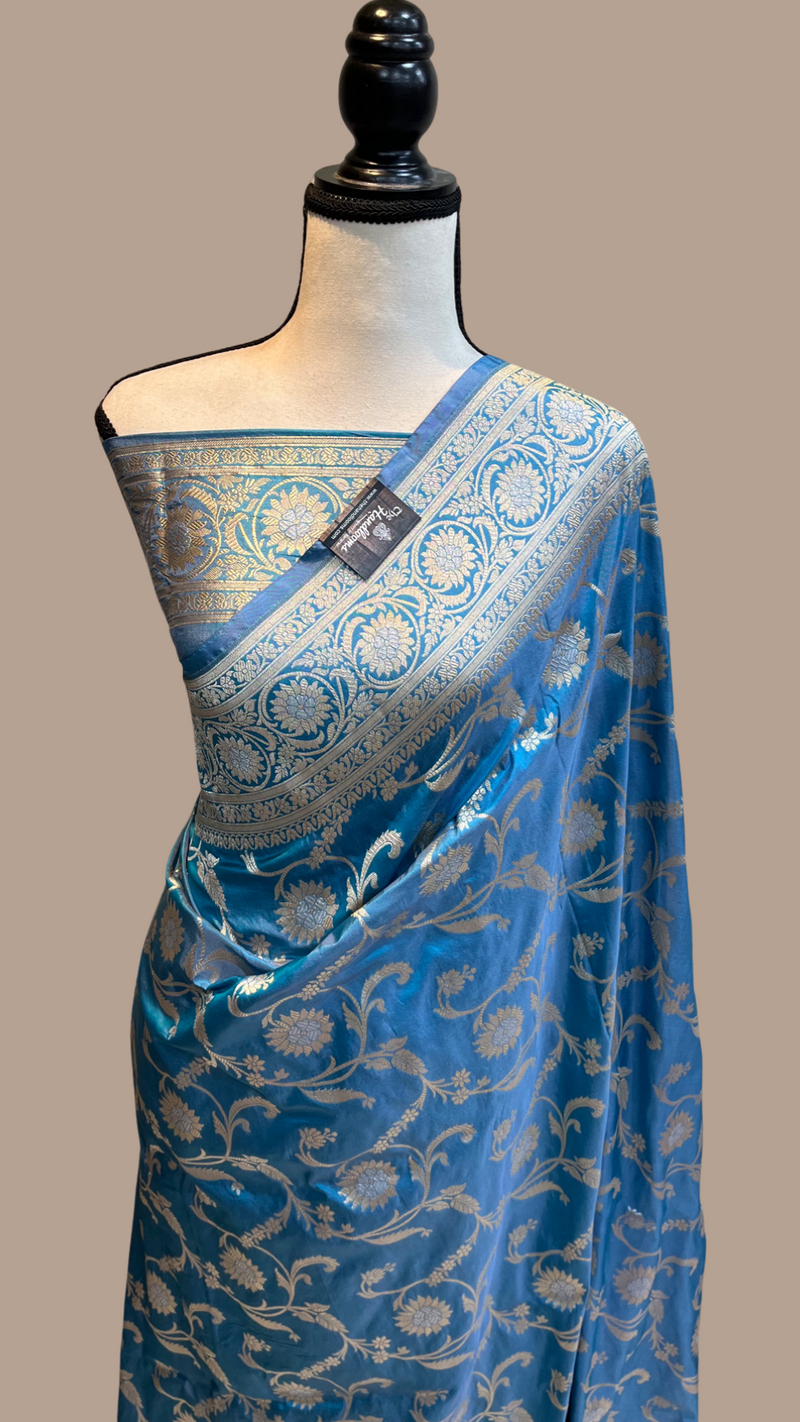 Pure Katan Silk Banarasi Handloom Saree - All Over Sona Roopa Work - The Handlooms