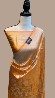 Pure Katan Silk Banarasi Handloom Saree - All Over Jaal Work - The Handlooms