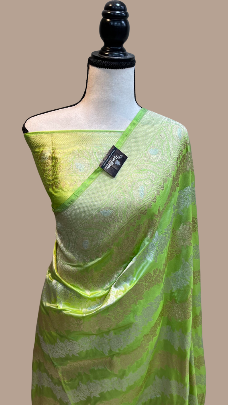 Pure Katan Silk Banarasi Handloom Saree - All Over Sona Roopa Work - The Handlooms