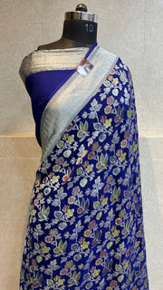 Khaddi Georgette Handloom Banarasi Saree - The Handlooms