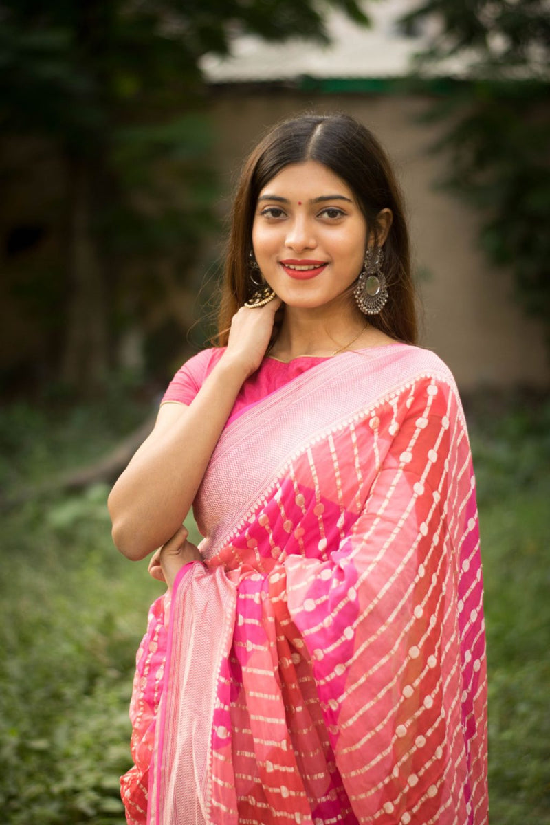 Khaddi Georgette Handloom Banarasi Saree - The Handlooms