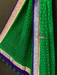 Pure Georgette Handwoven Dupatta - Green purple silver zari - The Handlooms
