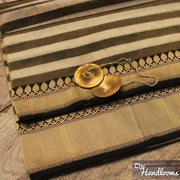 Pure Tissue Reshmi zari Stripe Banarasi Saree - The Handlooms
