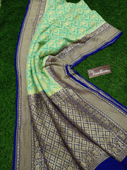 Khaddi Georgette Handloom Banarasi Saree - The Handlooms