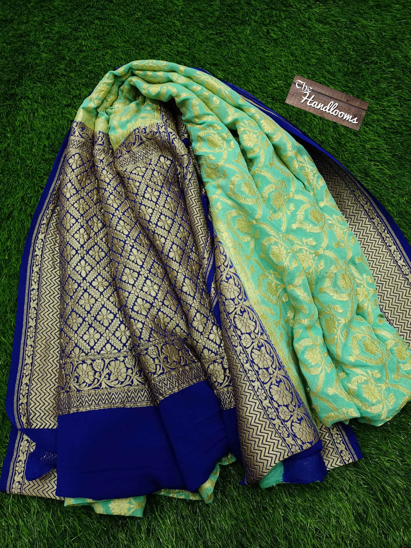 Khaddi Georgette Handloom Banarasi Saree - The Handlooms