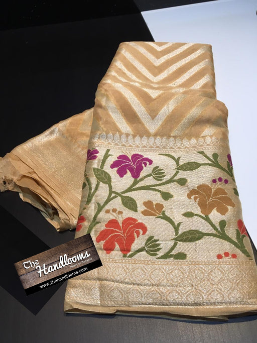 Pure Chiffon Khaddi Banarasi Saree - The Handlooms