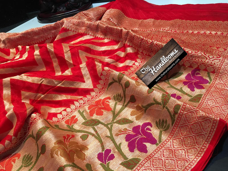 Pure Chiffon Khaddi Banarasi Saree - The Handlooms