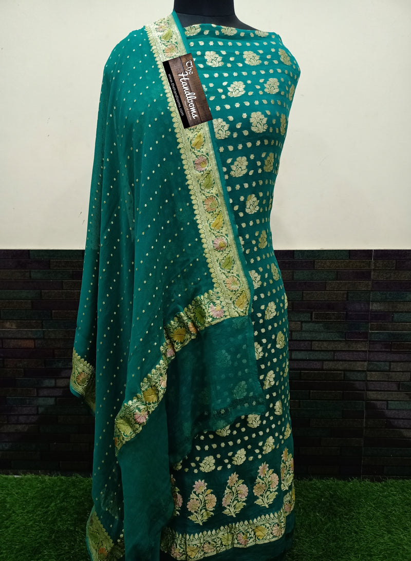 Khaddi Georgette Banarasi Dress material - The Handlooms