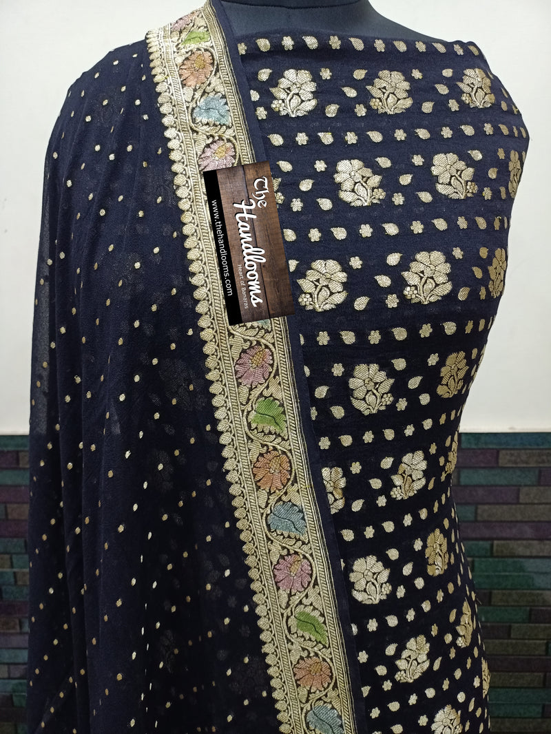 Khaddi Georgette Banarasi Dress material - The Handlooms