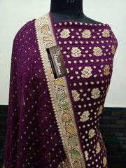 Khaddi Georgette Banarasi Dress material - The Handlooms