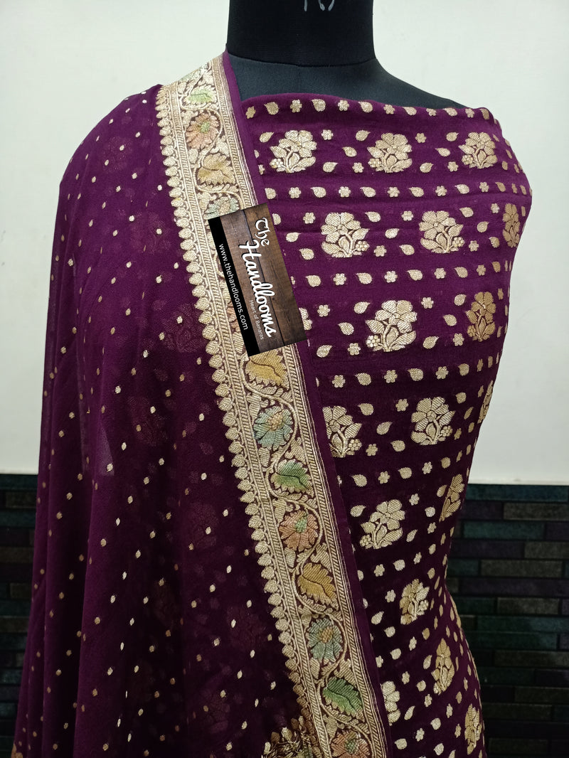 Khaddi Georgette Banarasi Dress material - The Handlooms