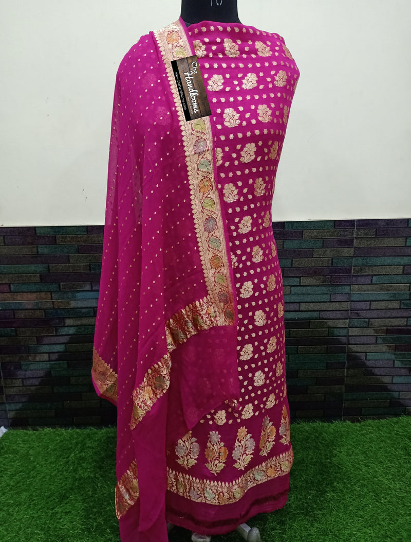 Khaddi Georgette Banarasi Dress material - The Handlooms