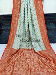 Khaddi Georgette Banarasi Saree -  Antique zari - The Handlooms