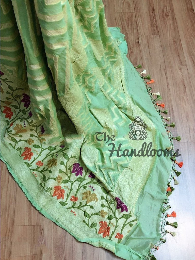 Pure Chiffon Khaddi Banarasi Saree - The Handlooms