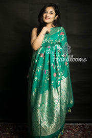 Tussar Georgette Handloom Banarasi Saree - Tilfi - The Handlooms