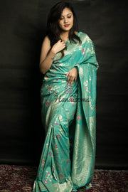 Tussar Georgette Handloom Banarasi Saree - Tilfi - The Handlooms