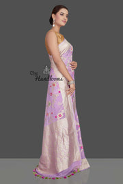 Khaddi Georgette Handloom Banarasi Saree - Tilfi - The Handlooms