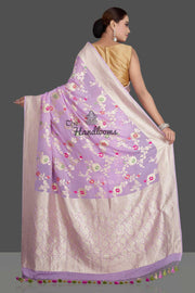 Khaddi Georgette Handloom Banarasi Saree - Tilfi - The Handlooms