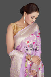 Khaddi Georgette Handloom Banarasi Saree - Tilfi - The Handlooms