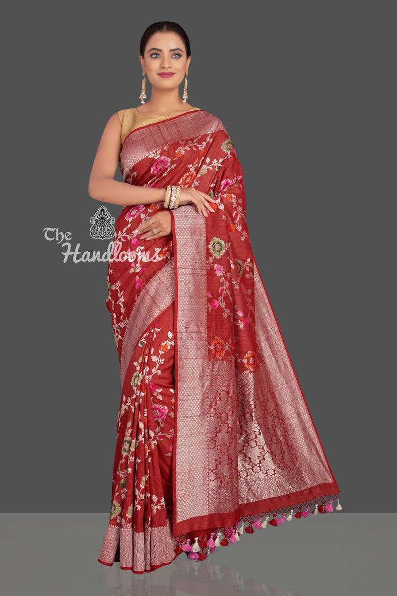 Tussar Georgette Handloom Banarasi Saree - Tilfi - The Handlooms