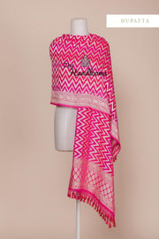 Pure Khaddi Georgette Dupatta - water zari - The Handlooms