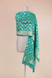 Pure Khaddi Georgette Dupatta - water zari - The Handlooms
