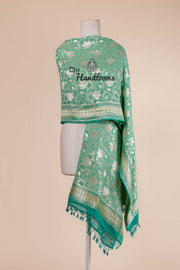 Pure Khaddi Georgette Dupatta - water zari - The Handlooms