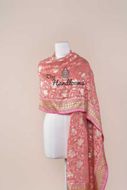 Pure Khaddi Georgette Dupatta - water zari - The Handlooms