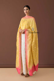 Pure Khaddi Georgette Dupatta - water zari - The Handlooms