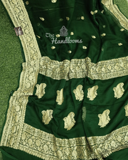 Pure Georgette Banarasi Saree - Gold zari - The Handlooms