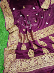 Pure Georgette Banarasi Saree - Antique Zari - The Handlooms