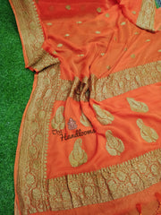 Pure Georgette Banarasi Saree - Antique Zari - The Handlooms