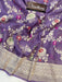 Purple Khaddi Georgette Handloom Banarasi Saree - All over Jaal Work with meenakari - The Handlooms