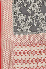 Khaddi Georgette Handloom Banarasi Saree - Black - The Handlooms