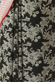 Khaddi Georgette Handloom Banarasi Saree - Black - The Handlooms