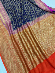 Khaddi Georgette Banarasi Saree -  Antique zari - The Handlooms