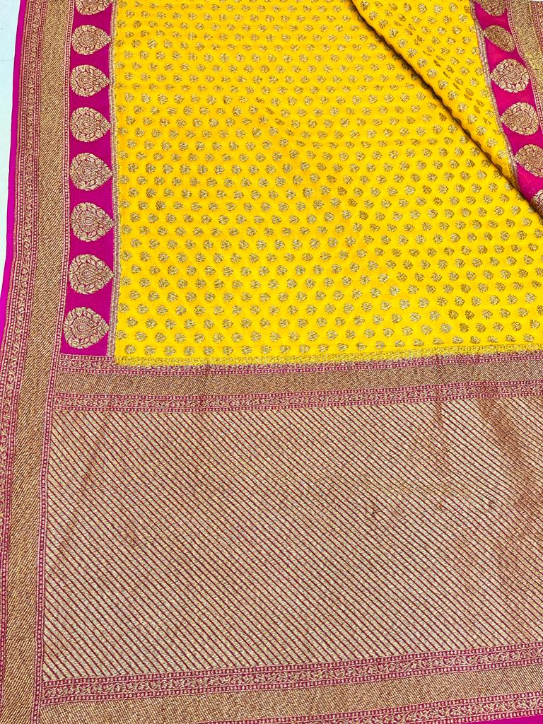 Khaddi Georgette Banarasi Saree -  Antique zari - The Handlooms