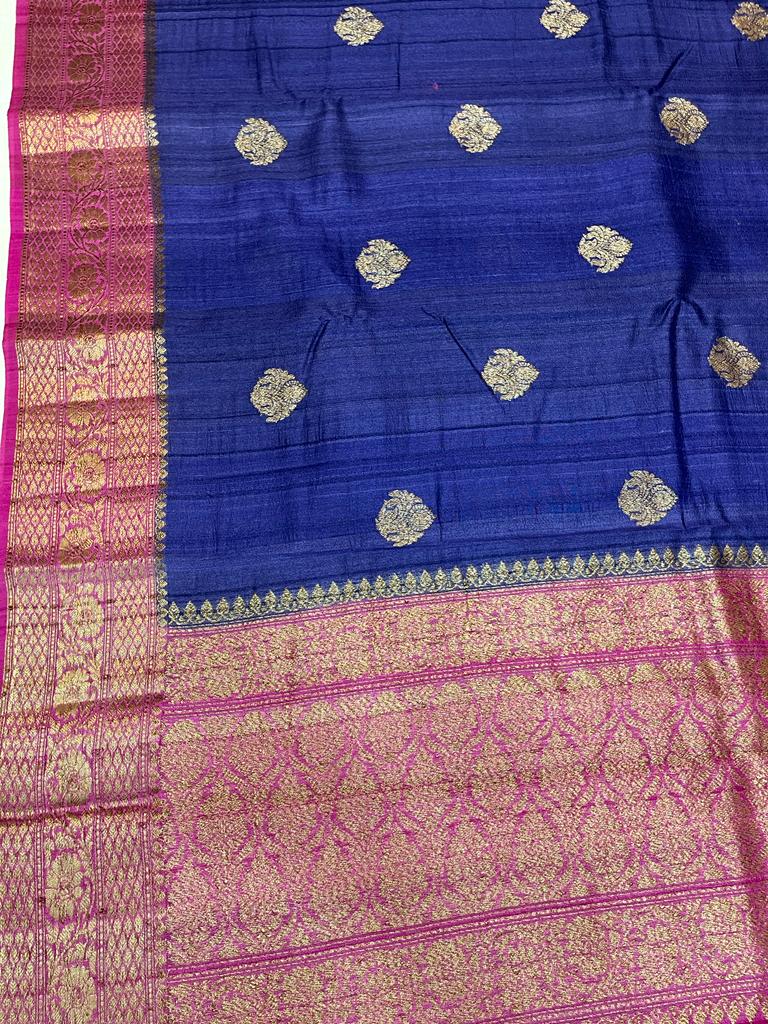 Pure Tussar Silk Handloom Banarasi Saree - The Handlooms
