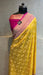 Khaddi Georgette Handloom Banarasi Saree - Gold Zari - The Handlooms