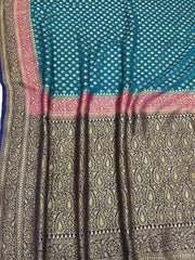 Khaddi Georgette Banarasi Saree -  Antique zari - The Handlooms