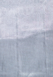 Ash Grey Pure Linen Banarasi Saree - The Handlooms