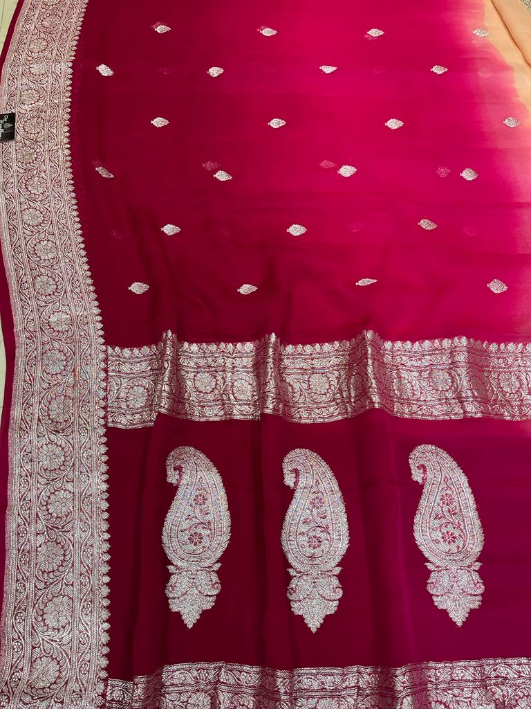 Pure Georgette Banarasi Handloom Saree - The Handlooms