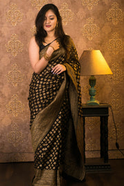 Khaddi Georgette Banarasi Saree -  Antique zari - The Handlooms
