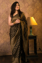 Khaddi Georgette Banarasi Saree -  Antique zari - The Handlooms