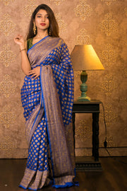 Khaddi Georgette Banarasi Saree -  Antique zari - The Handlooms