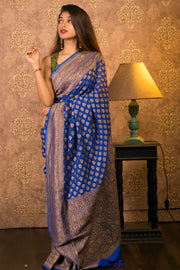 Khaddi Georgette Banarasi Saree -  Antique zari - The Handlooms