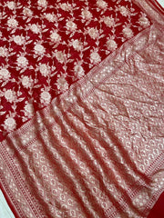 Khaddi Georgette Handloom Banarasi Saree - The Handlooms