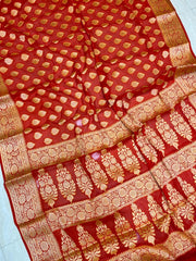 Pure Chiffon Khaddi Banarasi Saree - The Handlooms