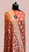 Peach Khaddi Georgette Banarasi Dress material - The Handlooms