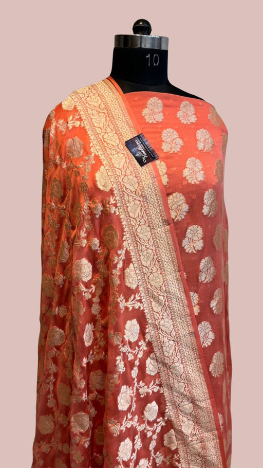 Banarasee/Banarasi Salwar Kameez Cotton Silk Resham Small Buti Woven F